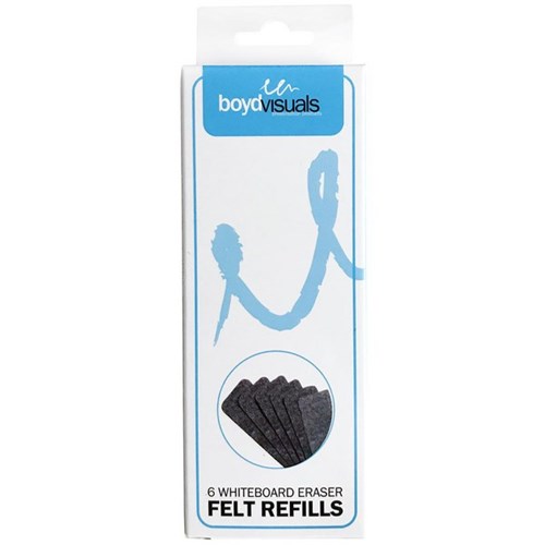 Boyd Visuals Whiteboard Eraser Refill, Pack of 6