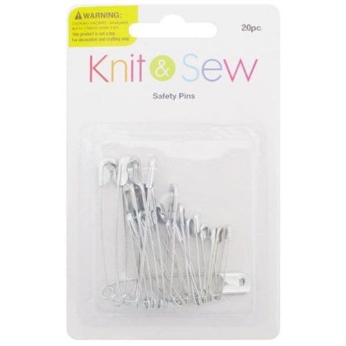 Safety Pins Assorted Size, Pack of 20