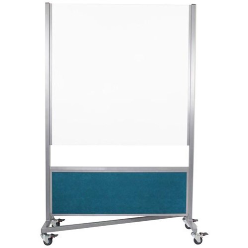 SitRite Mobile Whiteboard & Pin Board 1200x1200mm Ashcroft Teal/Silver
