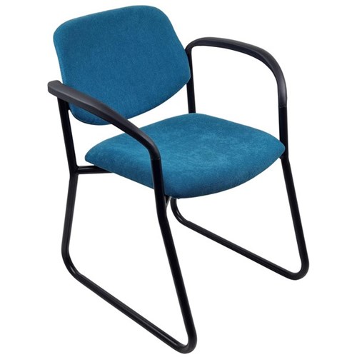 Nomad Visitor Chair Sled Base With Arms Ashcroft Fabric/Teal/Black