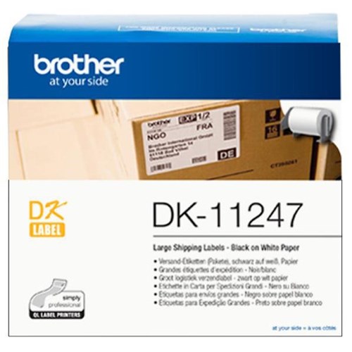 Brother Shipping Labels DK-11247 Large 103x164mm Black on White, Roll of 180