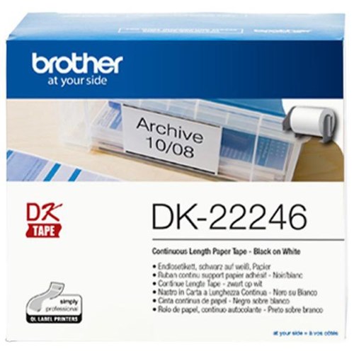 Brother Continuous Paper Label Roll DK-22246 103mm x 30.48m Black on White