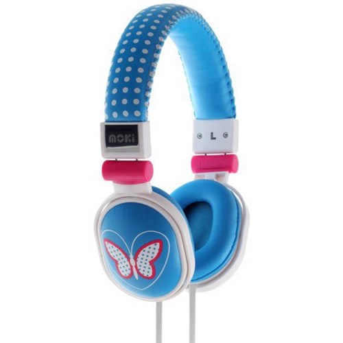 Moki Popper Butterfly Blue Wired Headphones