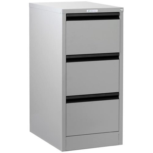 Precision Filing Cabinet 3 Drawer Vertical Silver Grey