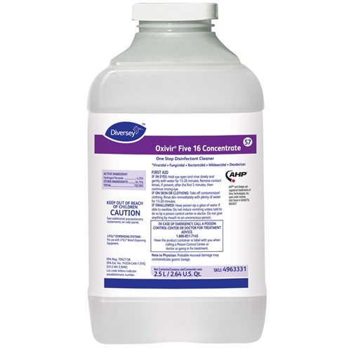 Diversey Oxivir Five 16 Disinfectant Cleaner 2.5L, Carton of 2