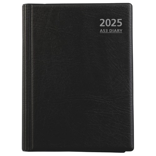 OfficeMax A53 1 Hour Appointment Executive Wiro Diary A5 Week To View 2025 Black