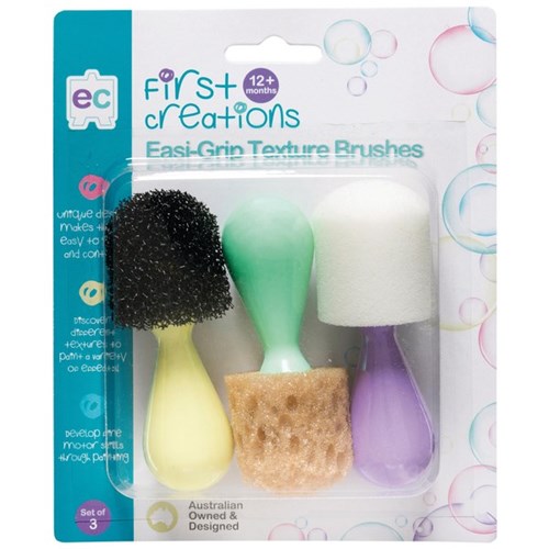 EC First Creation Easi-Grip Texture Brushes, Set of 3