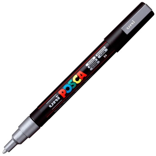 Uni Posca Paint Marker Pen Fine Bullet Tip Silver