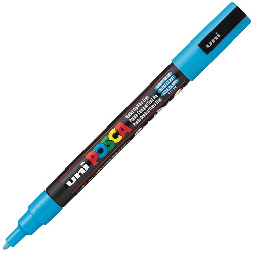 Uni Posca Paint Marker Pen Fine Bullet Tip Light Blue