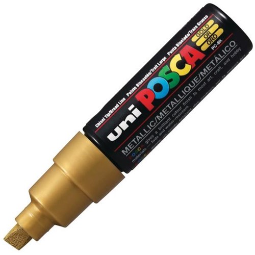 Uni Posca Paint Marker Pen Bold Chisel Tip Gold | OfficeMax NZ