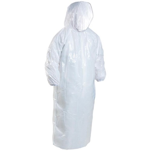 Eagle Disposable Splash Jacket With Hood 780x1300mm White, Carton of 200