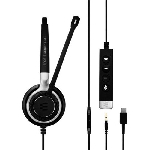 EPOS Sennheiser SC 635 USB-C Wired Monaural Headset with 3.5mm Jack for PC & Mobile