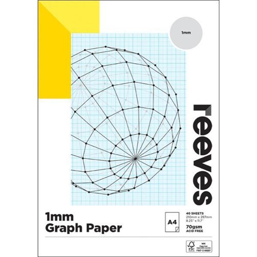 Reeves A4 Graph Pad 70gsm 1mm 40 Sheets