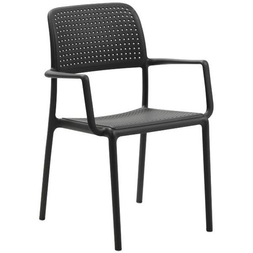 Nardi Bora Bistro Cafe Chair With Arms Charcoal