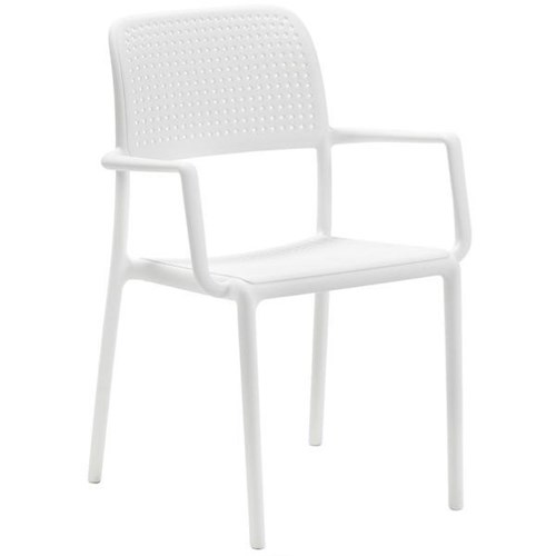Nardi Bora Bistro Cafe Chair With Arms White