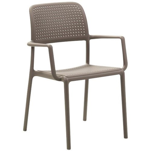 Nardi Bora Bistro Cafe Chair With Arms Taupe