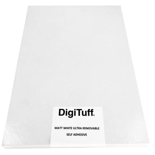 Digituff A4 242gsm Matt White Ultra Removable Self Adhesive Paper, Pack of 100
