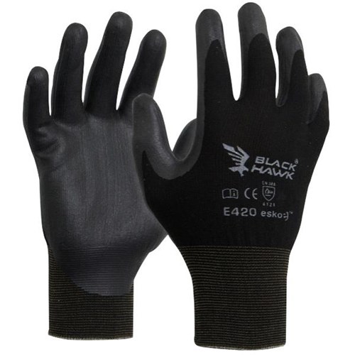 Black Hawk E420 Nitrile Gloves Black, Pack of 12 Pairs