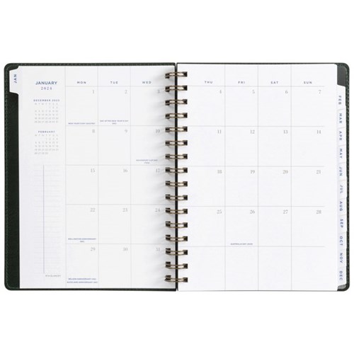 At-A-Glance A5 Diary Planner Week/Month PU 2024 Green