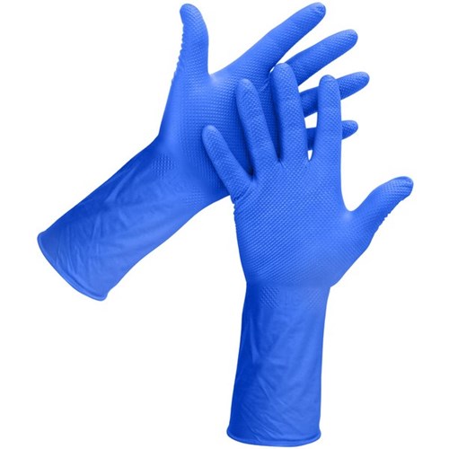 Eagle Diamond Texture Nitrile Gloves 300mm 2XL Blue, Carton of 500
