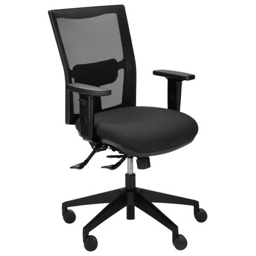 Team Air Task Chair With Arms 3 Lever Mesh Back Seat Slide Black/Nylon