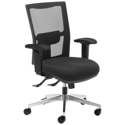 Team Air Task Chair With Arms 3 Lever Mesh Back Seat Slide Black/Alloy