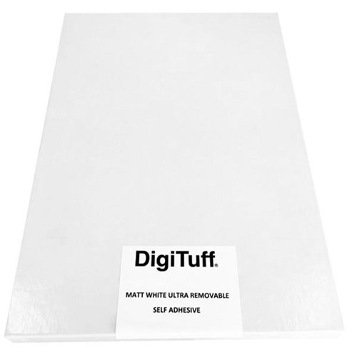 Digituff SRA3 Matt White Removable Self Adhesive Synthetic Paper, Pack of 50