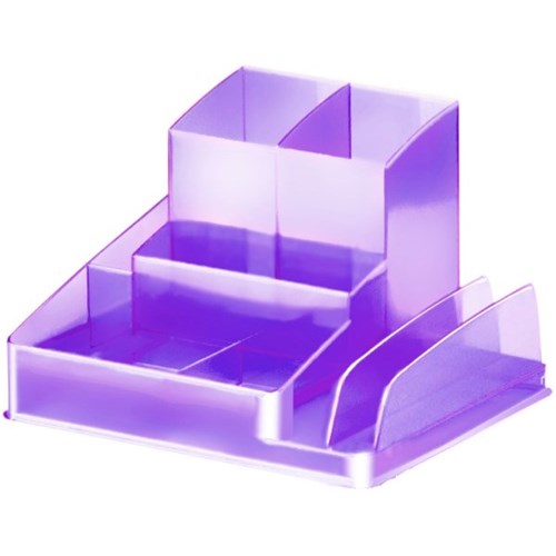 Italplast Desk Organiser Tinted Purple OfficeMax NZ