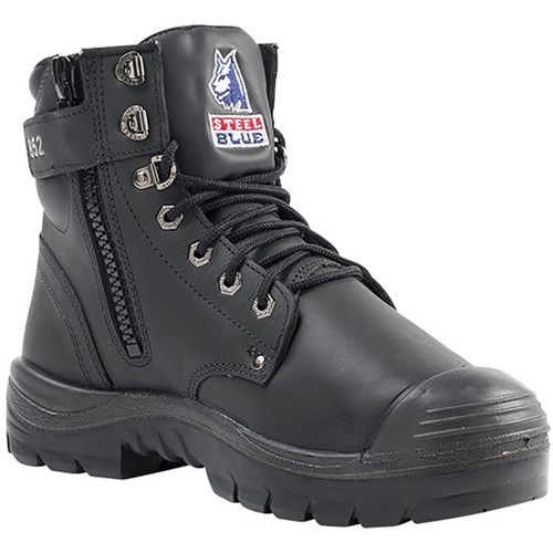 Steel Blue Argyle Zip Safety Boots Metatarsal Guard Black
