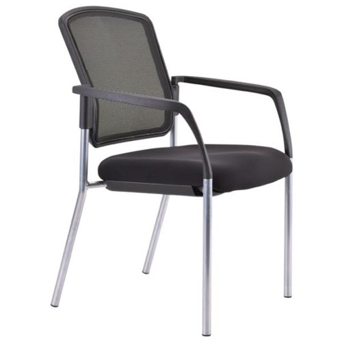 Buro Lindis Guest Chair Mesh Back With Arms Black/Silver