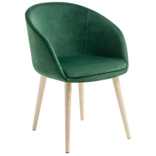 Aria Visitor Chair Plush Fabric/Forest/Timber