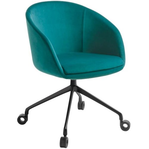Aria Visitor Chair 4 Star Swivel Plush Fabric/Mallard