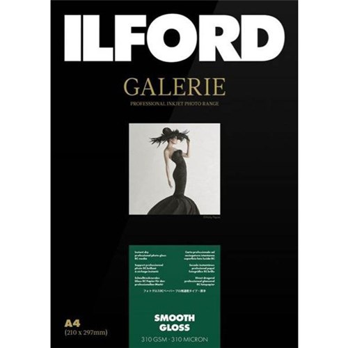 Ilford Galerie A3 310gsm Smooth Gloss Inkjet Photo Paper, Pack of 25