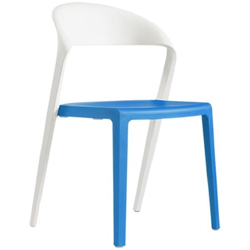 DuoBlock Chair Blue Seat/White Back