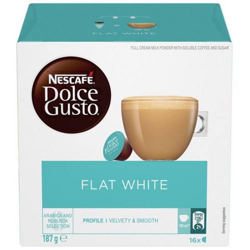 NESCAFÉ Dolce Gusto Flat White Coffee Capsules, Box of 16
