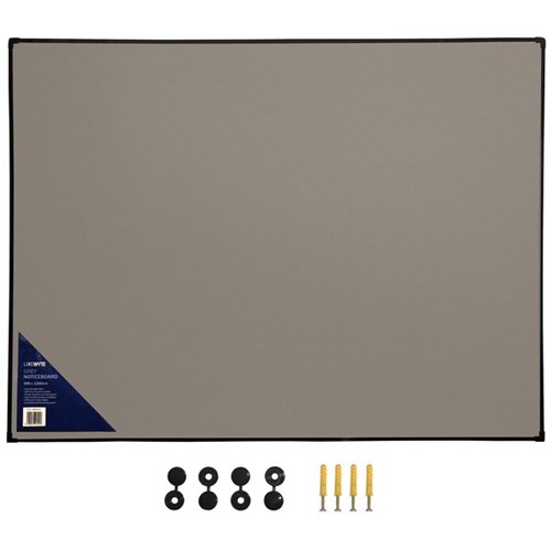 Litewyte 900 x 1200mm Pinboard Grey Fabric