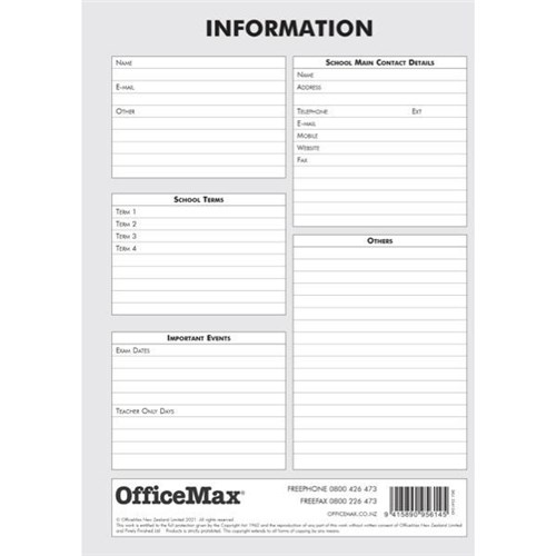 Teacher's School Dated Month Planning Refill 2020 | OfficeMax NZ