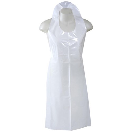 Eagle LDPE Disposable Apron 620x1200mm 22 Micron White,Pack of 100