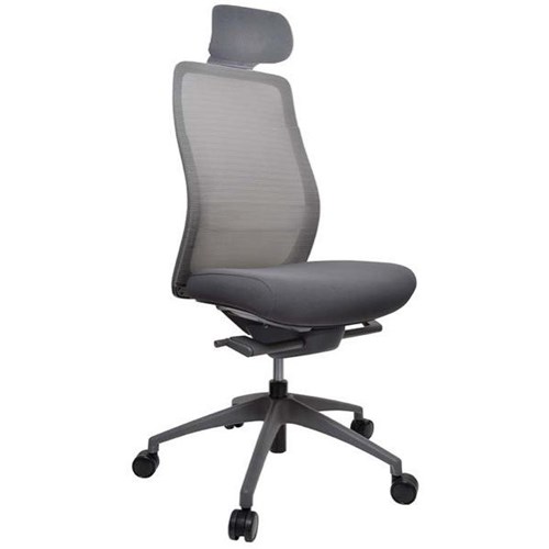 Konfurb Luna Office Chair With Headrest Mesh Back Grey