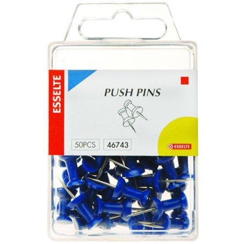 Esselte Push Pins Blue, Pack of 50