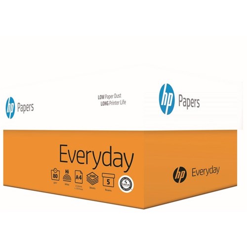 HP A4 80gsm White Everyday Photocopy Paper, 5 Packs of 500
