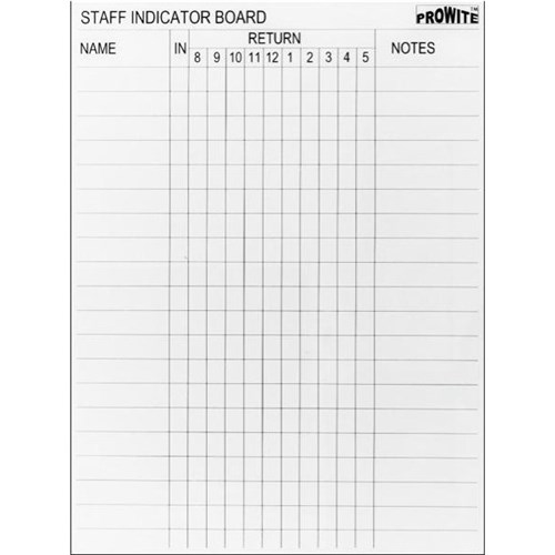 Prowite Glass Writing Board Staff Indicator Magnetic White 600 x 450mm