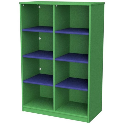 Zealand 8 Cube Storage Unit Green/Blue 800x400x1200mm