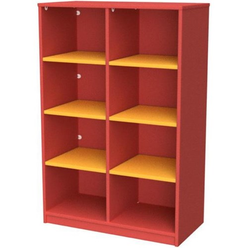 Zealand 8 Cube Storage Unit Red/Yellow 800x400x1200mm