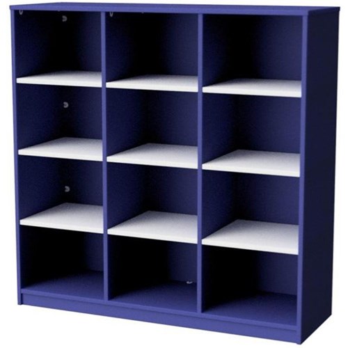 Zealand 12 Cube Storage Unit Blue/White 1200x400x1200mm