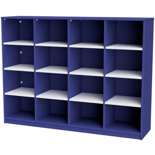 Zealand 16 Cube Storage Unit Blue/White 1600x400x1200mm