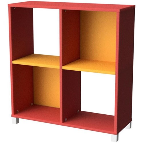Zealand 4 Cube Storage Unit Red/Yellow 800x450x850mm