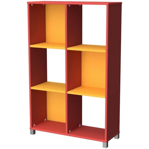 Zealand 6 Cube Storage Unit Red/Yellow 800x400x1250mm