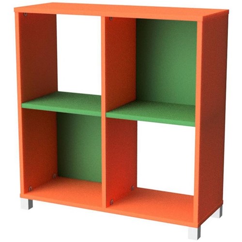 Zealand 4 Cube Storage Unit Orange/Green 800x450x850mm