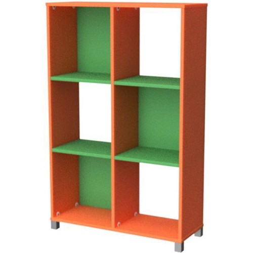 Zealand 6 Cube Storage Unit Orange/Green 800x400x1250mm